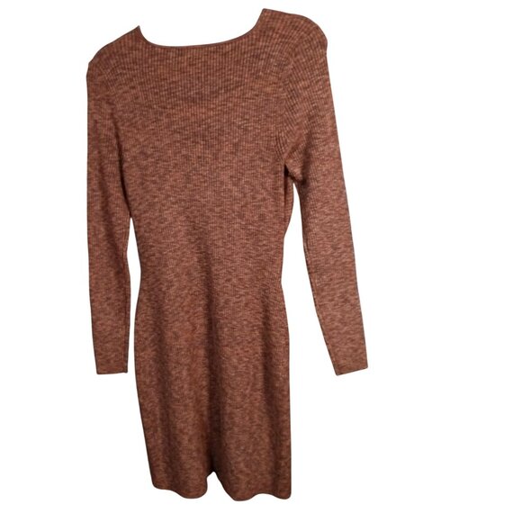 Abercrombie & Fitch Brown Ribbed Knit Long Sleeve Bodycon Dress - Picture 5 of 8